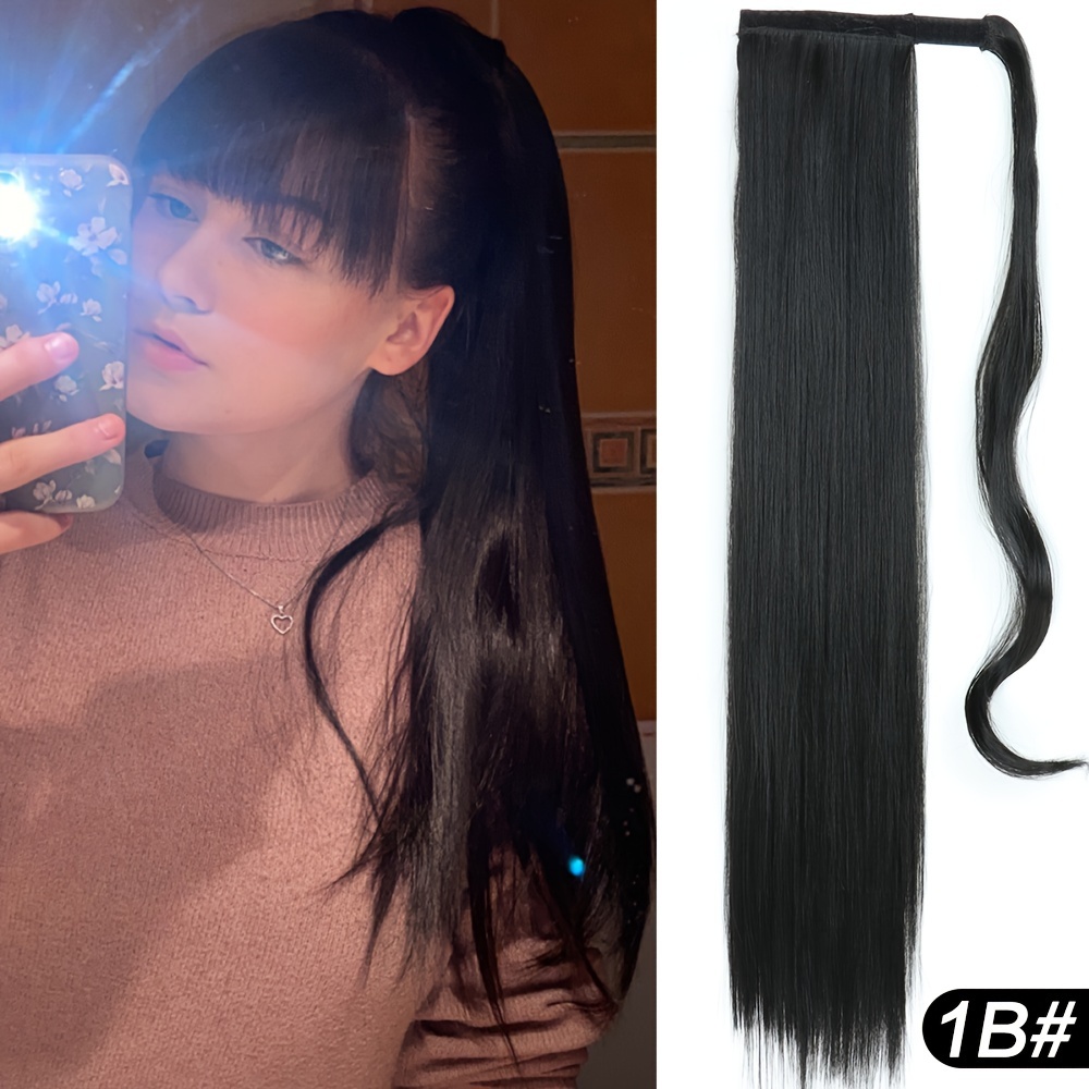 Thrift Bazaar'S Black Straight Hair Extension