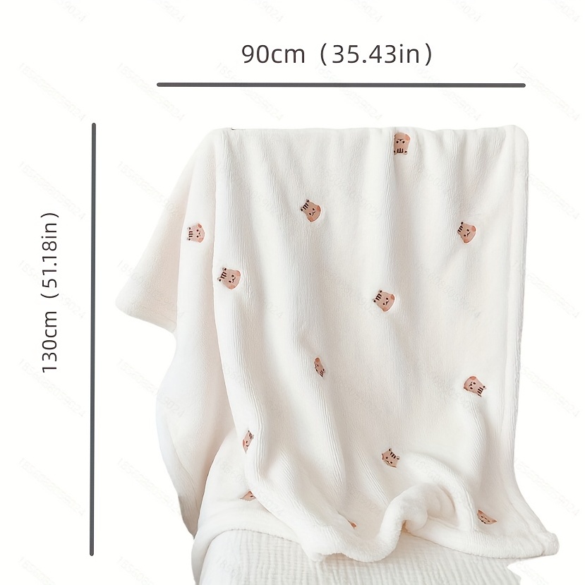 Adorable Animal Embroidery Wrap Blanket for Nap Time