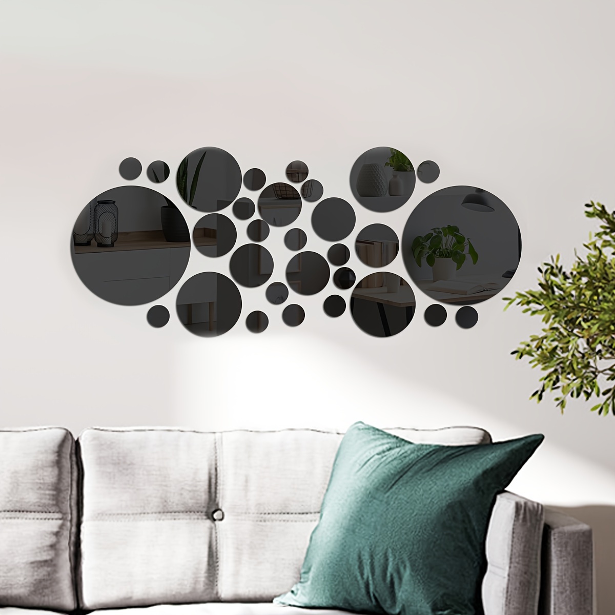 Removable Acrylic Mirror Wall Stickers With Letter Circle - Temu