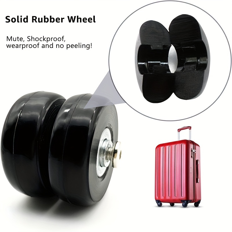 Leapiture 1 par de ruedas para maleta, ruedas giratorias para equipaje, kit  de repuesto de rueda giratoria silenciosa, ruedas giratorias para maletas