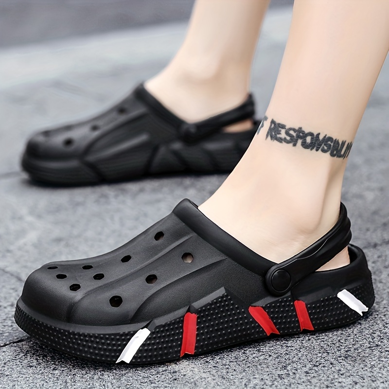 Men's Comfortable Platform Clogs Hollow Out Non Slip Garden Shoes