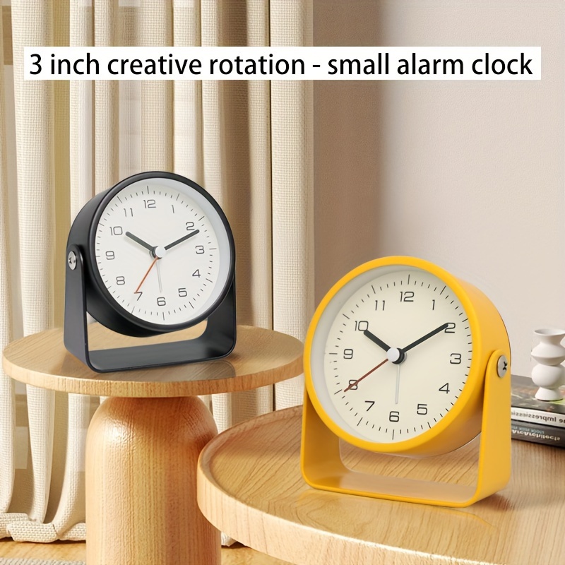 Gold Desk Alarm Clock for Bedroom Kids Modern Mantel Small Table Clock  Desktop Farmhouse Tabletop Metal Battery Operated Clock for Bedside Living  Room