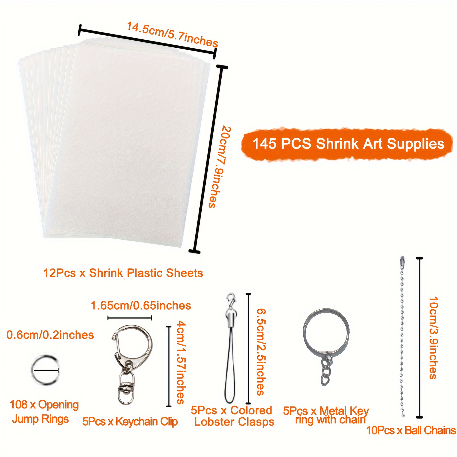10/20pcs Shrinky Sheets Shrink Plastic Paper Films Art Clear