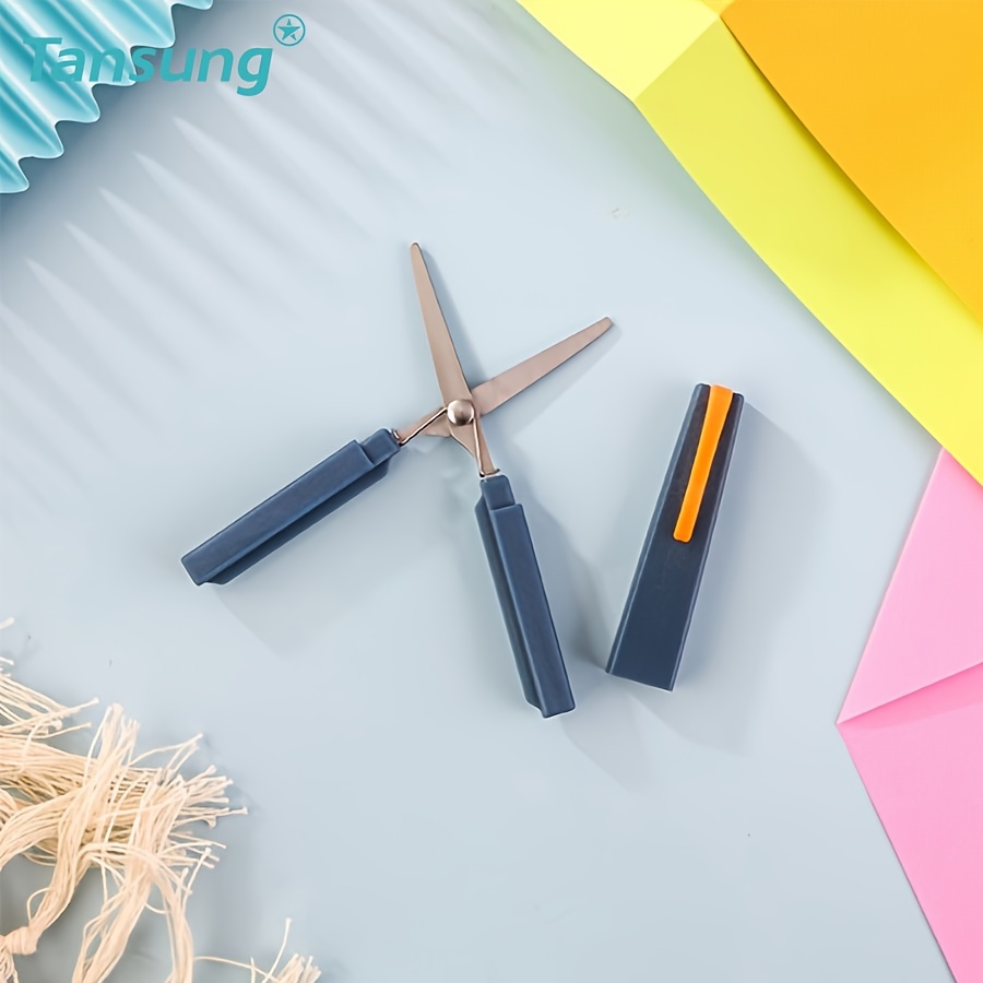 Mini Fodable Scissor Retractable Handwork Art Scissors Tools DIY Office  Safe Folding Scissor Mini Stainless Steel Art Scissor