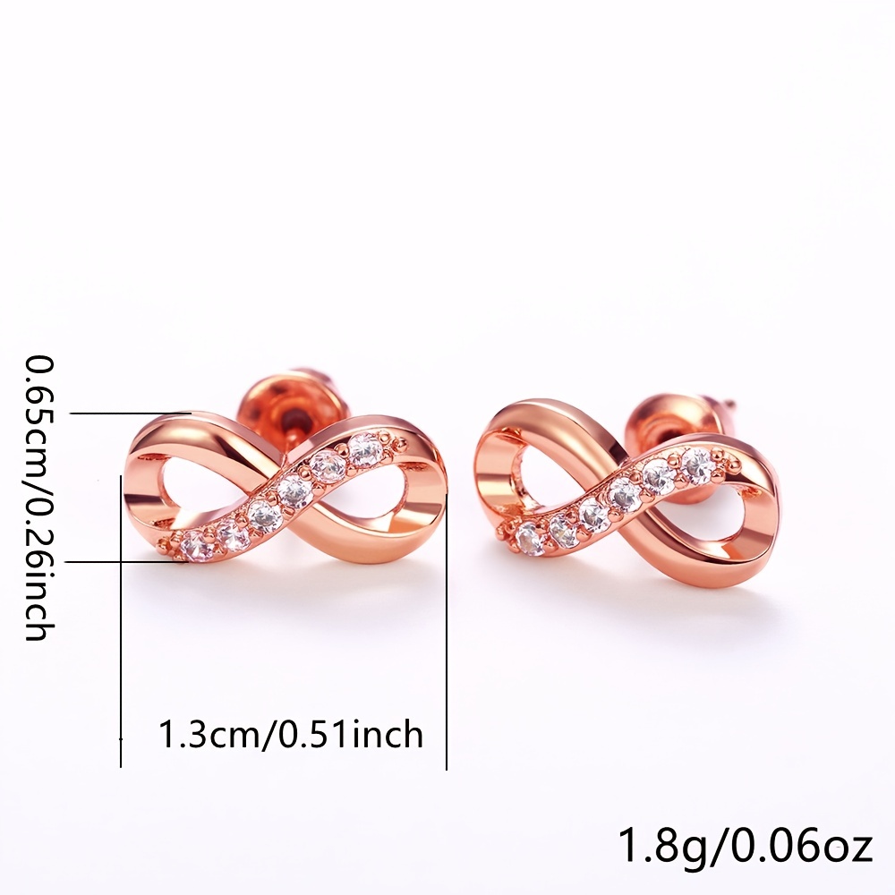 Lucky Cubic Zirconia Infinity Stud Earrings