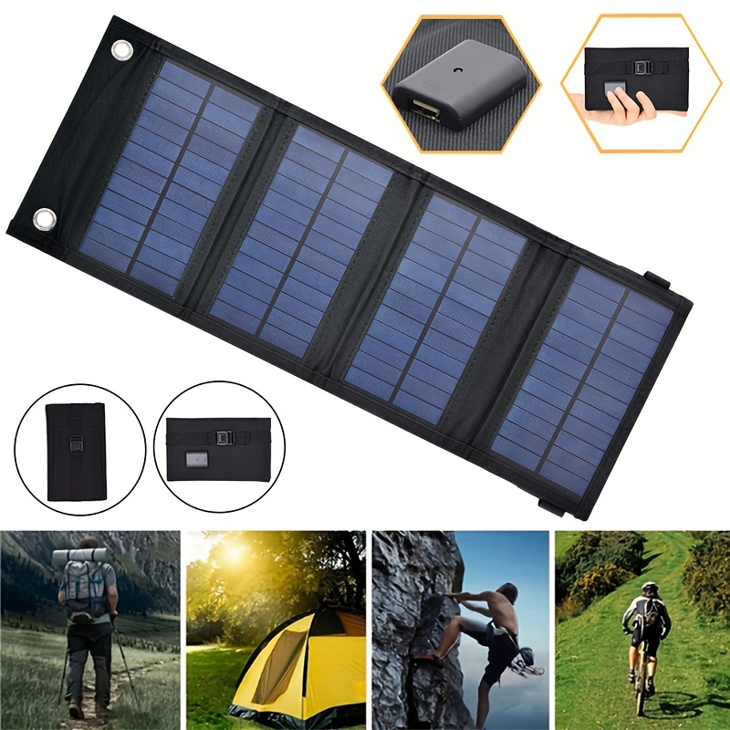 1pc Kit Panel Solar Plegable Usb Sunpower Paquete Banco - Temu