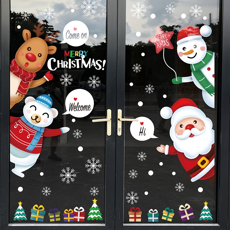 Christmas Decoration Window Stickers Cartoon Stickers - Temu