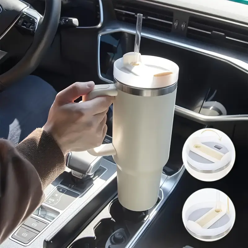 0 40oz stainless steel vacuum insulated tumbler with lid and straw for water iced smoothie and more straw color assorted varieties details 5