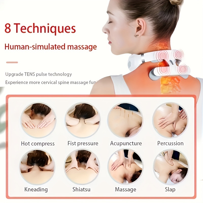 Electric Cervical Massager, Intelligent Household Pulse Heating Shoulder Neck  Neck Massager Neck Protector - Temu