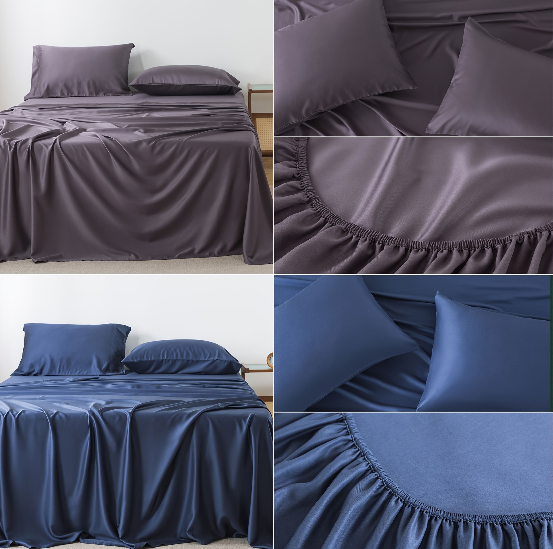 Bamboo Blend Sheet Set Silky Soft Fitted Bed Sheets - Temu