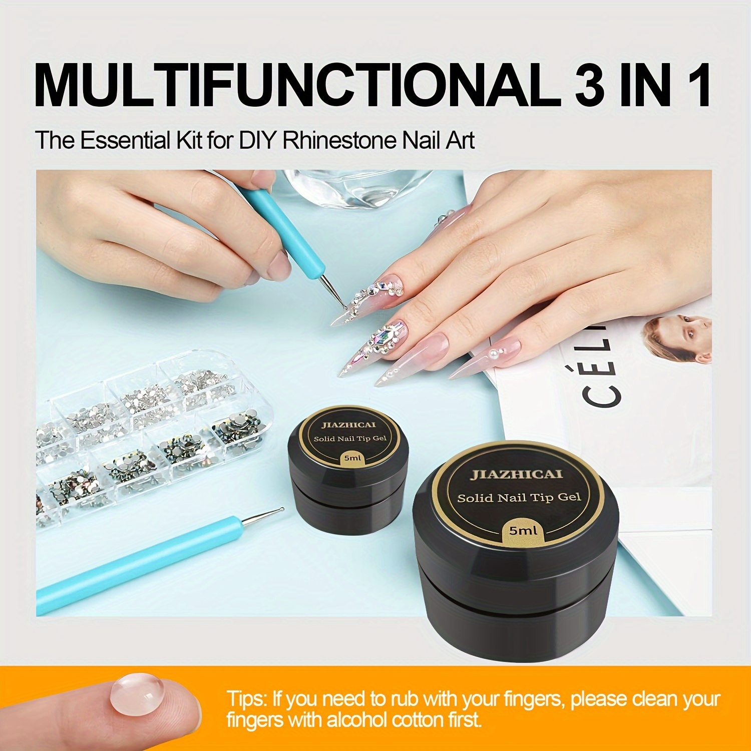 0.71oz/1pc Nail Extension Nail Rhinestone Glue For Nails, Super Strong Gel  Nail Glue For Rhinestones And 3d Nails Builder Gel For New Year Decoration  Rhinestone Nail Art - Beauty & Health 