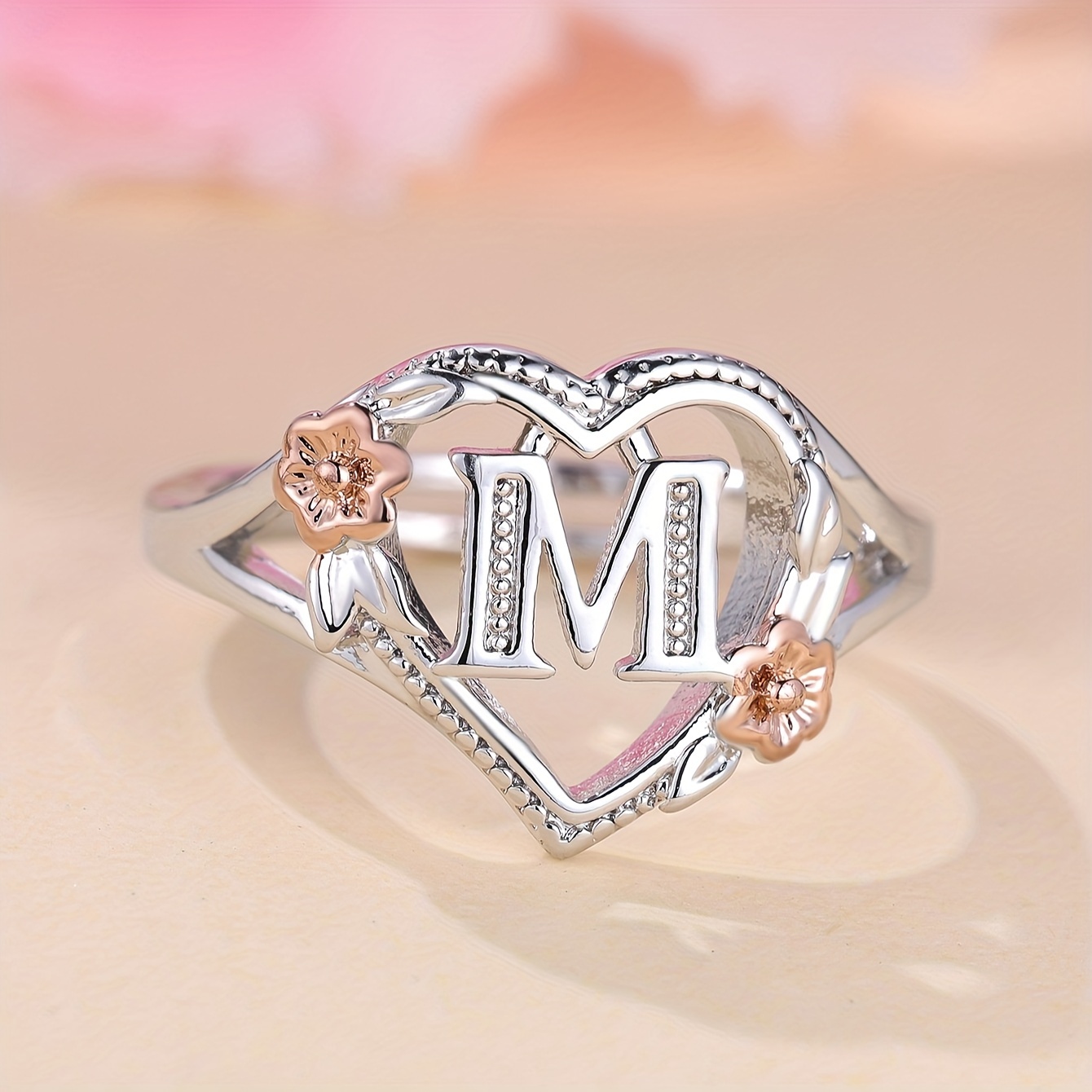 M on sale alphabet ring