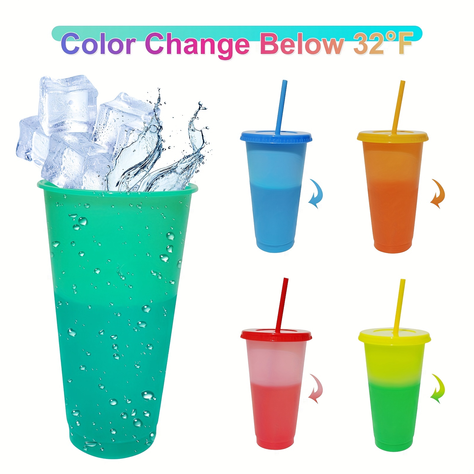 Cups with Lids and Straws - 17 oz Plastic Tumblers with Lids and Straws Bulk, Kids Cups with Straws and Lids for Girls Boys Party Smoothie, Reusable