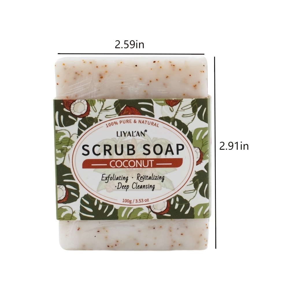 coconut oil exfoliating scrub soap skin shrink rich 100g bath body foam acne herbal handmade pores soap natural details 3