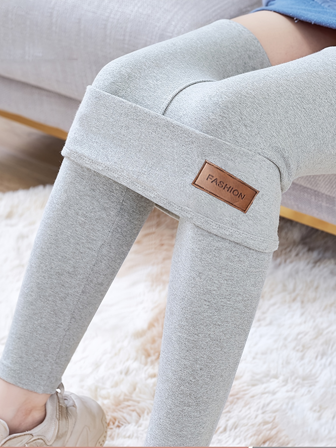 Women's Winter Thermal Leggings Solid Warm Long Pants - Temu United Kingdom