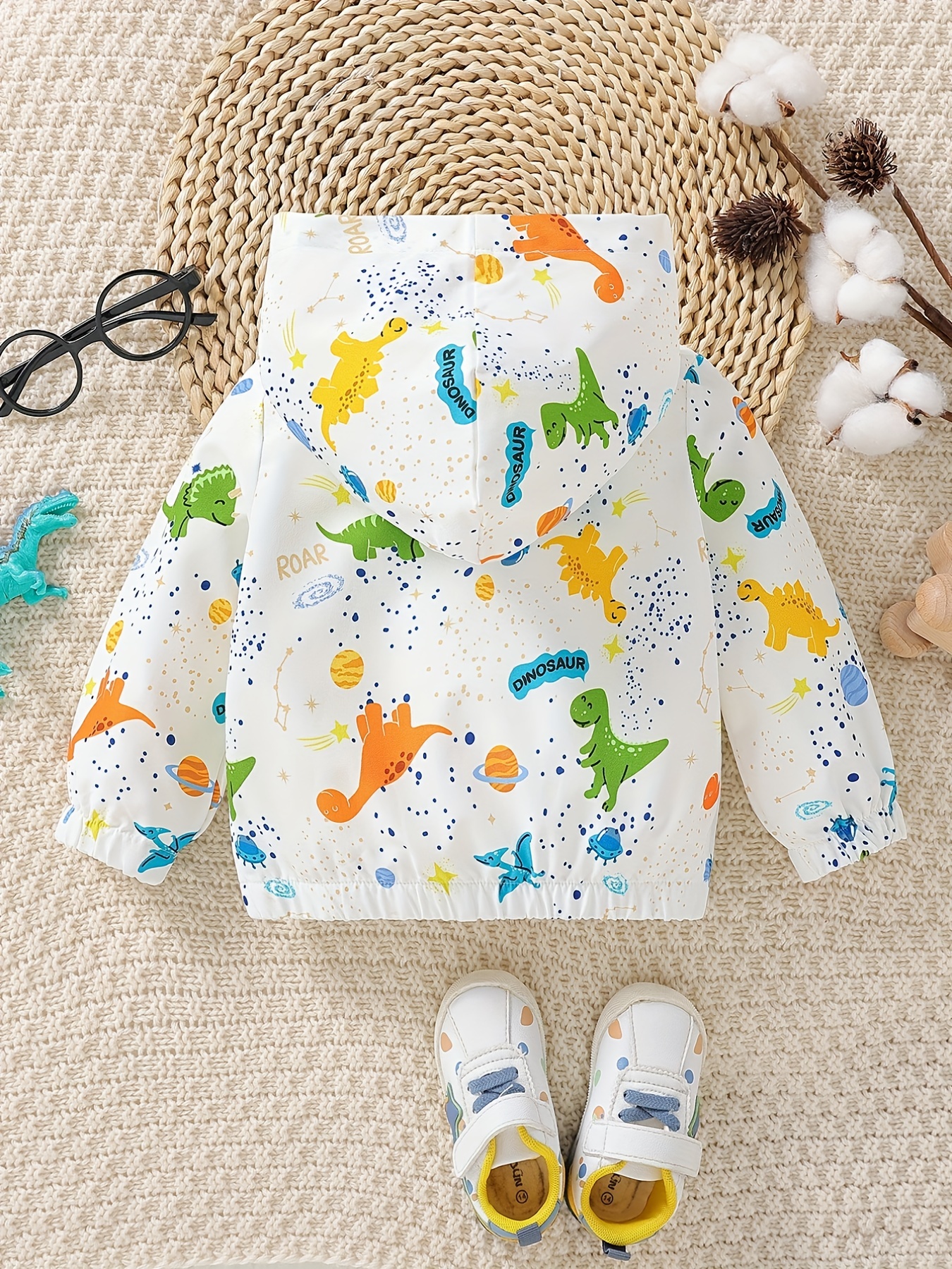 Baby Boy Cute Dinosaur Printed Hooded Zipper Fashion Casual Temu