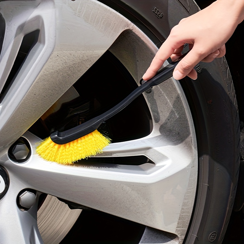 Soft Bristle Car Wash Brush: Long handled Wheel Cleaner Tool - Temu