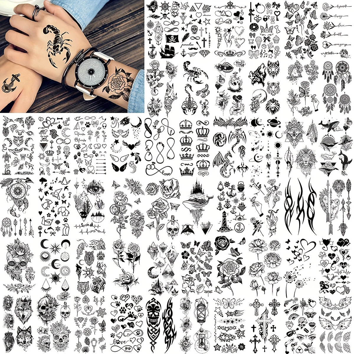 30 mini pequeños stencils x temática de Halloween para tatuajes brillo /  aerógra