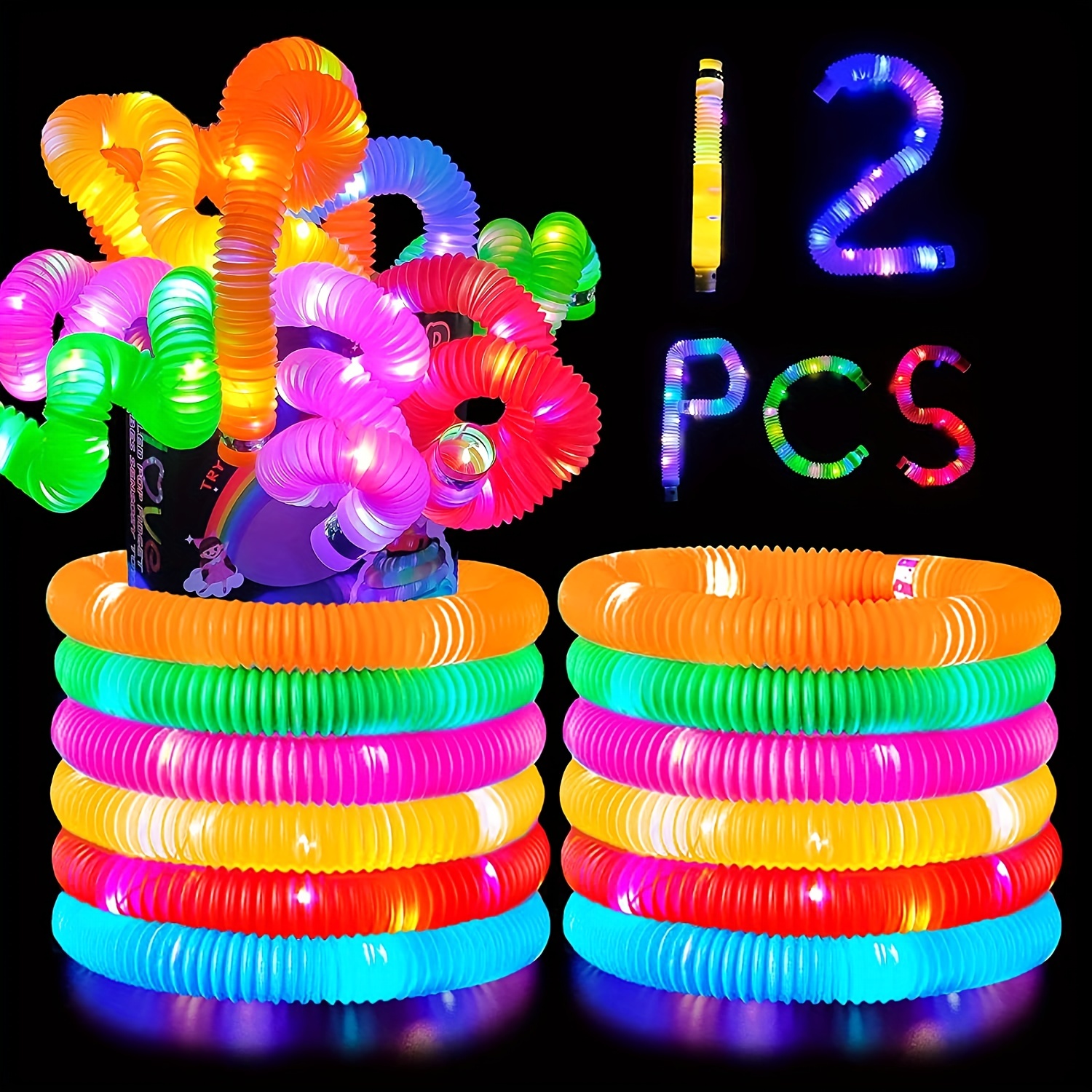 6/12pcs, LED Glasses Party Supplies, Light Up Glasses, Shutter Shades Glow  Sticks Glasses, Led Party Sunglasses, Kids Adult Glow In Dark Party Favors