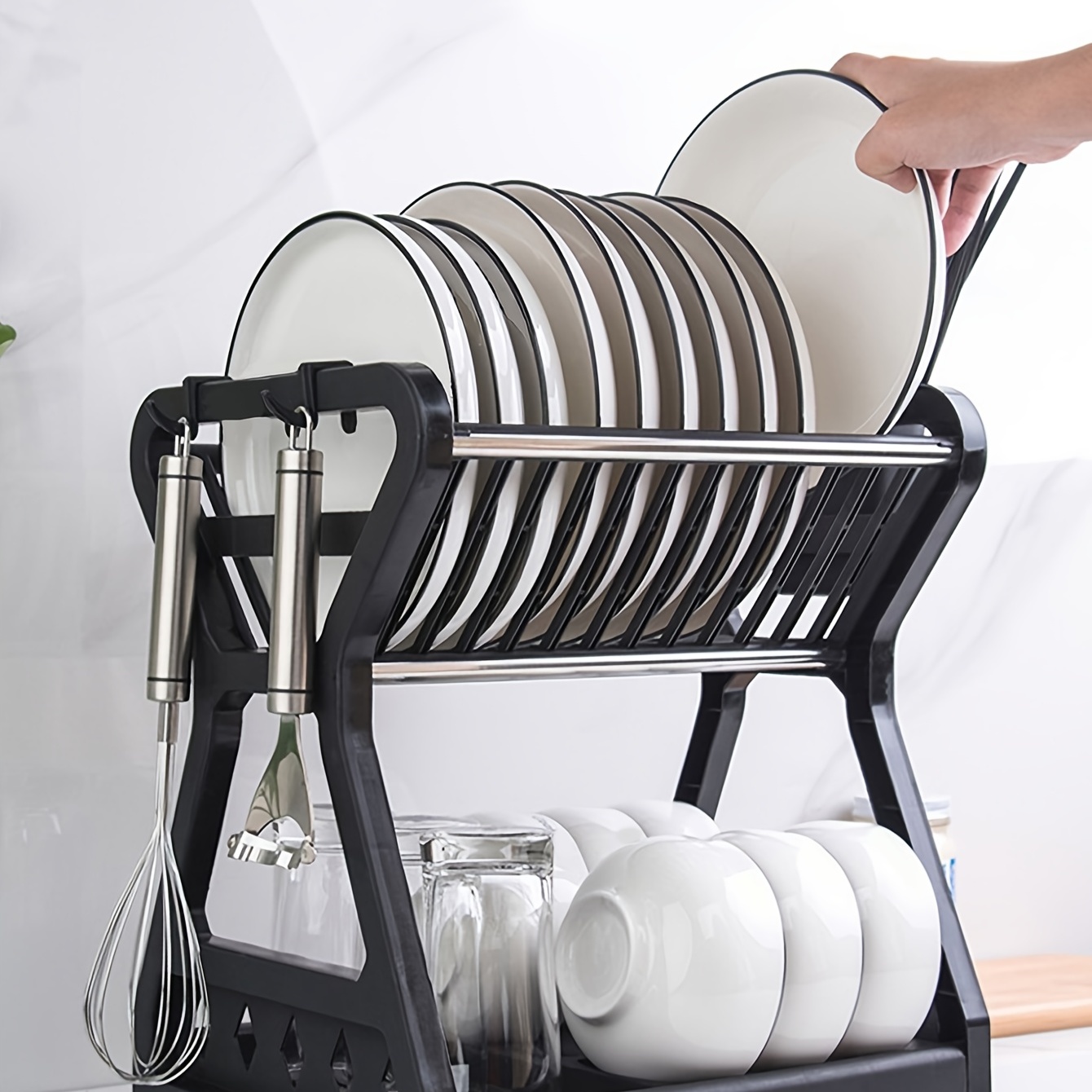 1pc Dish Rack Modern Double Layer Dish Drying Rack Dish Drainers Dish
