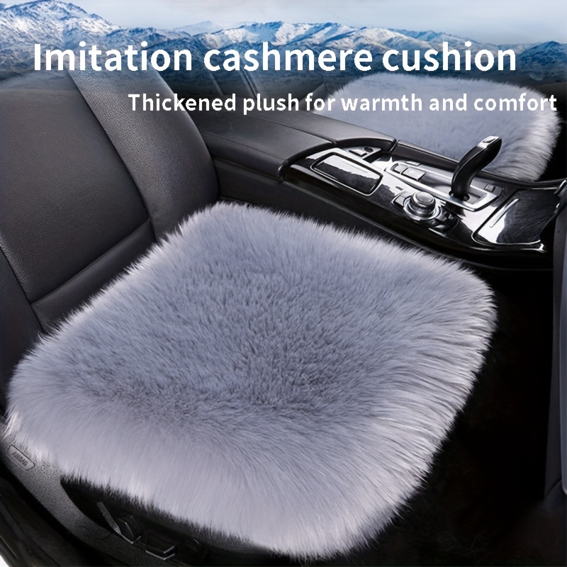 1PC Universal Faux Fur Plush Car Seat Cushion Pad Cover Vehicle Winter Warm  Mat