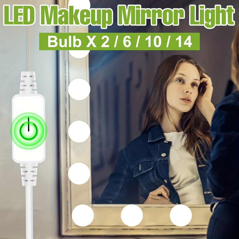 Ampoule pour miroir de maquillage à LED, ampoules de vanité, lampe murale à  intensité variable en continu, 10 ampoules, lumière cosmétique