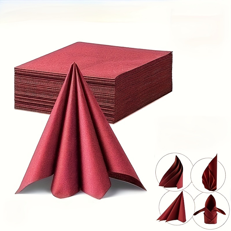 Linen Feel Paper Napkins Prefolded Cloth Napkins Absorbent - Temu