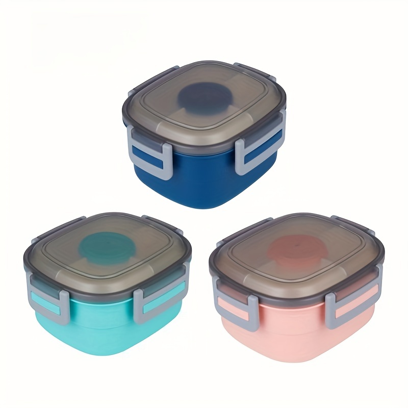 Double Layer Salad Box Sealed Leakproof Food Container Microwave Safe