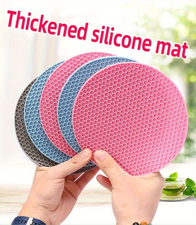 1PC Round Round Table Mat Silicone Insulation Mat Round Honeycomb Pot  Holder
