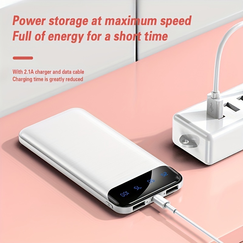 Batterie Externe 10000mAh Câbles Apple Lightning, USB-C et Micro