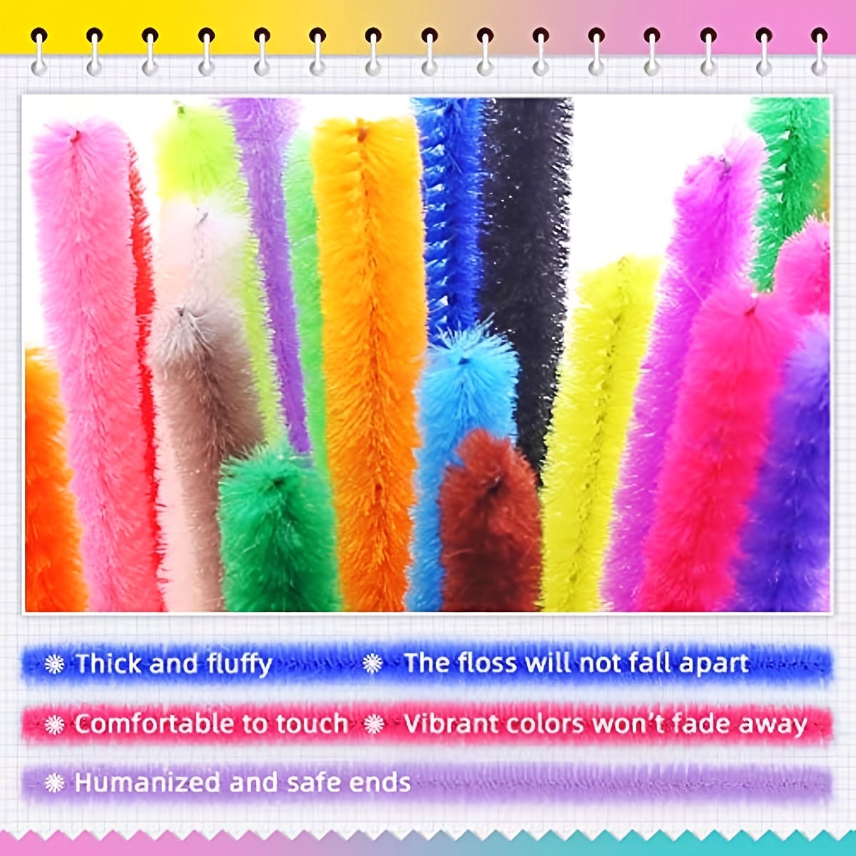 Anvin Pipe Cleaners 100 Pcs 10 Colors Chenille Stems for DIY Crafts Decorations Creative School Projects (6 mm x 12 inch Assorted Bright Colors)