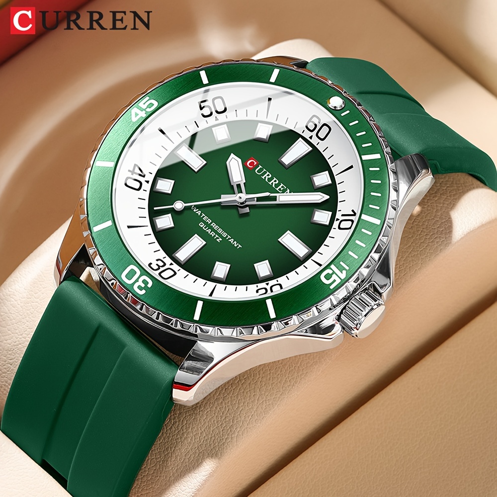 

Curren Men's Casual Quartz Watch Sports Luminous Fashion Analog Wr Silicone Wrist Watch