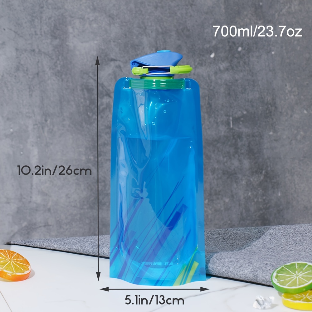 Collapsible Water Bottles Reusable Canteen Foldable Drinking Water Bags  with Clip for Sports, Biking, Hiking Travel