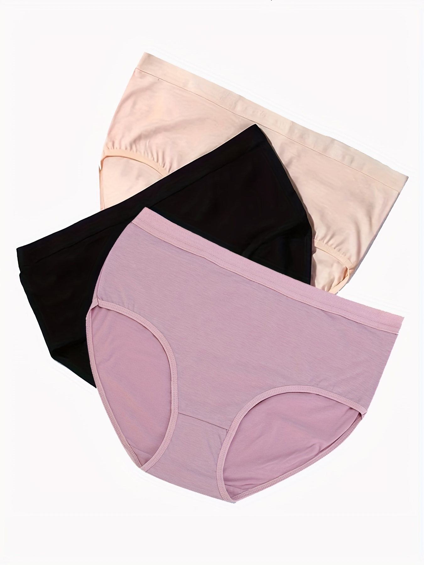 Plus Size Basic Underwear Set Women's Plus Solid Medium - Temu Republic of  Korea