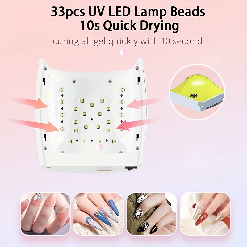 Nail Dryer, 48W UV LED Nail Lamp, with Automatic Sensor, Portable UV Light  for Gel Nail Polish, Quick-drying, 3 Timer Setting