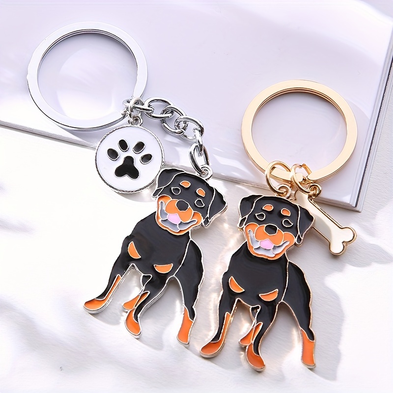Rottweiler Keychain Cute Animal Key Chain Ring Purse Bag Backpack Charm  Earbud Case Cover Accessories Dog Mom Dad Pet Lovers Gift - Temu