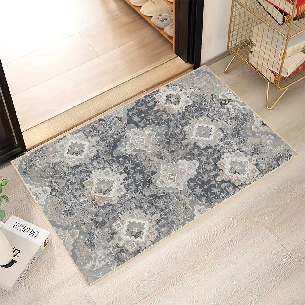 Grey Geometric Floral Faux Wool 2' X 3' Area Rug Persian Boho Rugs For  Entryway For Bedroom Kitchen Bathroom Decor Doormat Washable Indoor  Non-slip Rubber Backing - Temu United Arab Emirates