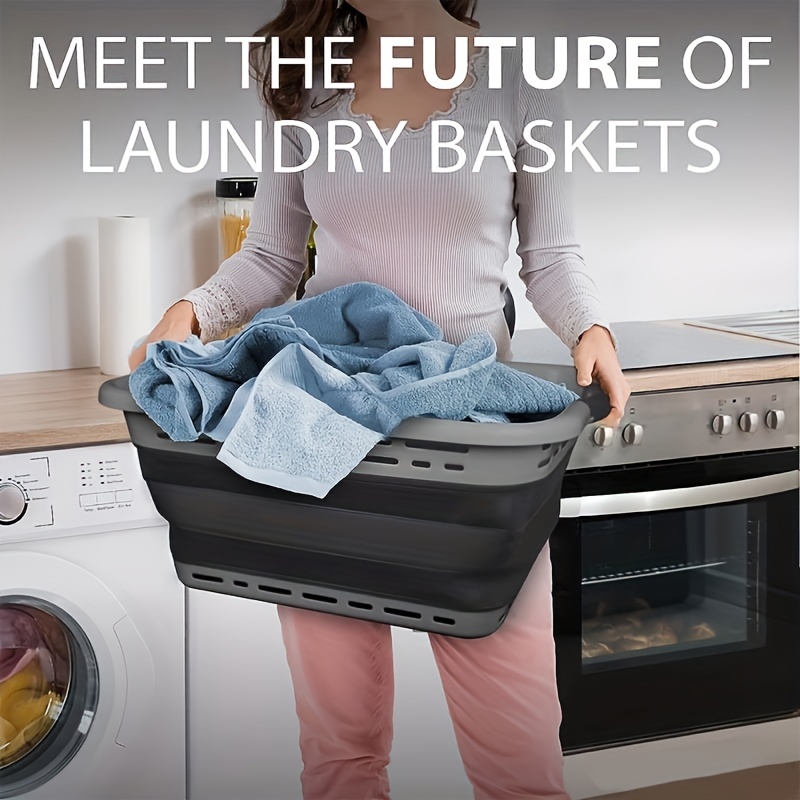 Pop Up Folding Collapsible Laundry Basket Space Saving Cloth Washing Bin