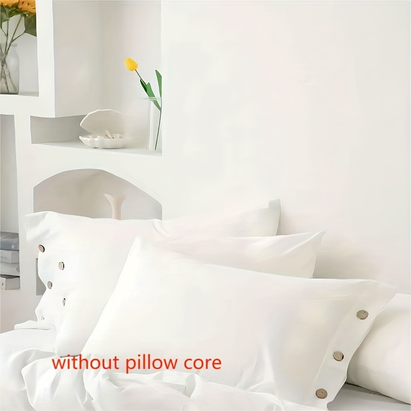 2 piezas fundas de almohada de color sólido satinado, funda de almohada  suave con cierre de sobre para dormitorio, suministros de ropa de cama, Mode de Mujer