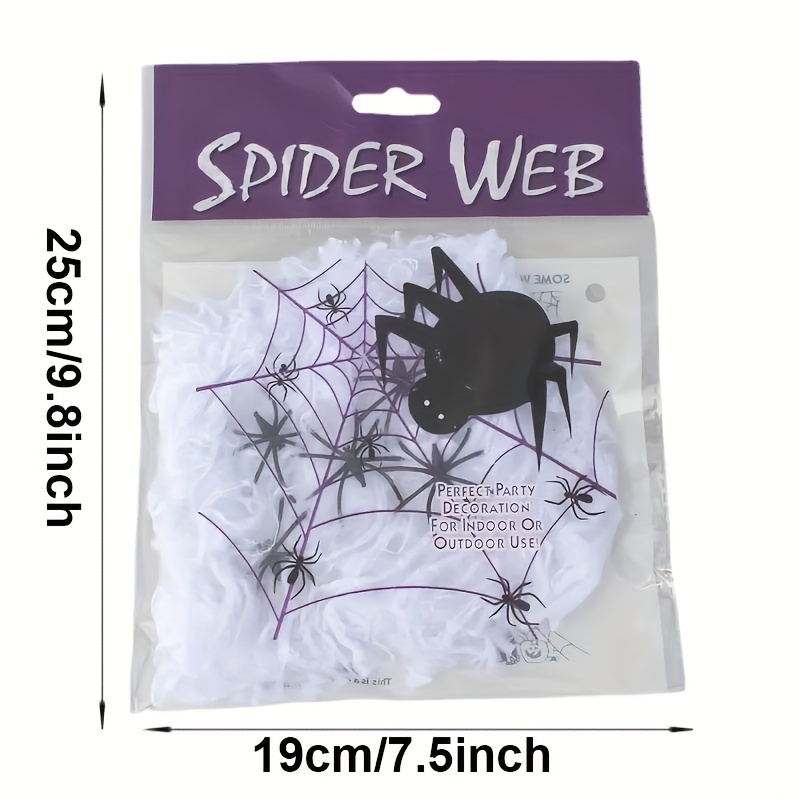 Creative 1 Set Halloween Spider Web with Fake Spiders Large Realistic Super  Stretch Webs Halloween Decorations Party Supplies Halloween Supplies 100g