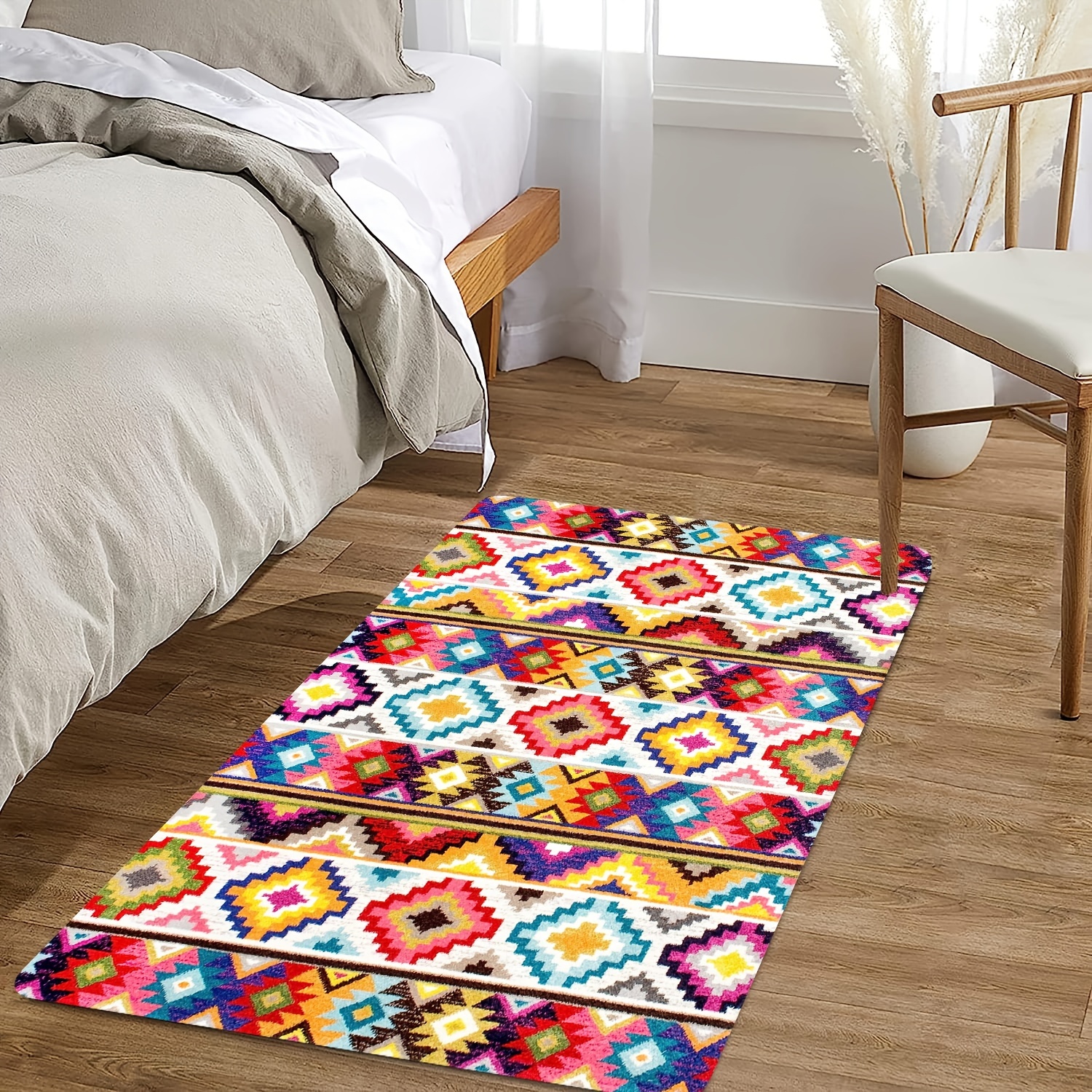 Persian Anti Fatigue Kitchen Mat Vintage Boho Anti Slip Polyester Carpet