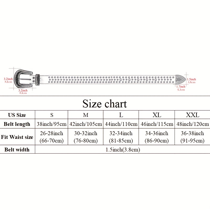 Rhinestone PU Leather Belt for Jeans Dress