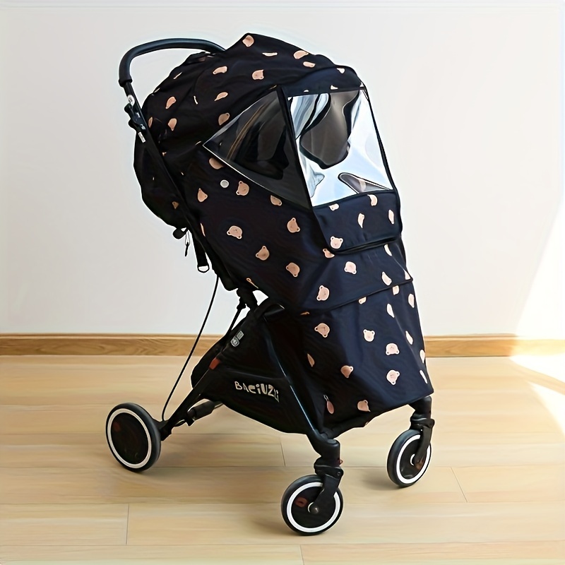 Baby Stroller Cover, Cartoon Bear Bunny Pattern Thickened Waterproof Windproof  Weather Shield