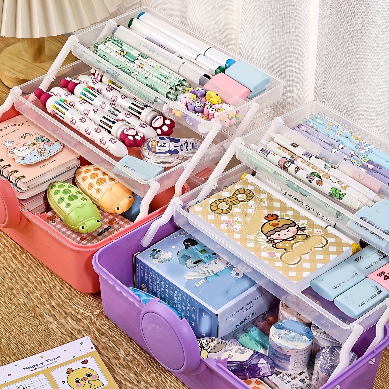 10 Inch Folding Three-Layer Multipurpose Storage Tool Box/Art & Crafts  Case/Sewing Supplies Organizer/Medicine Box/Family First Aid Box Practical  Conv