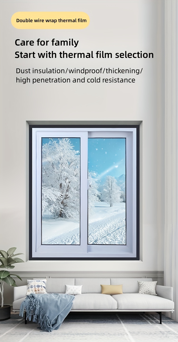  Película aislante de ventana, película térmica resistente al  viento para ventana, eficiencia energética, película de sellado de  acristalamiento secundario, cálida en invierno y fresca en verano,  personalizable, ancho x alto: 78