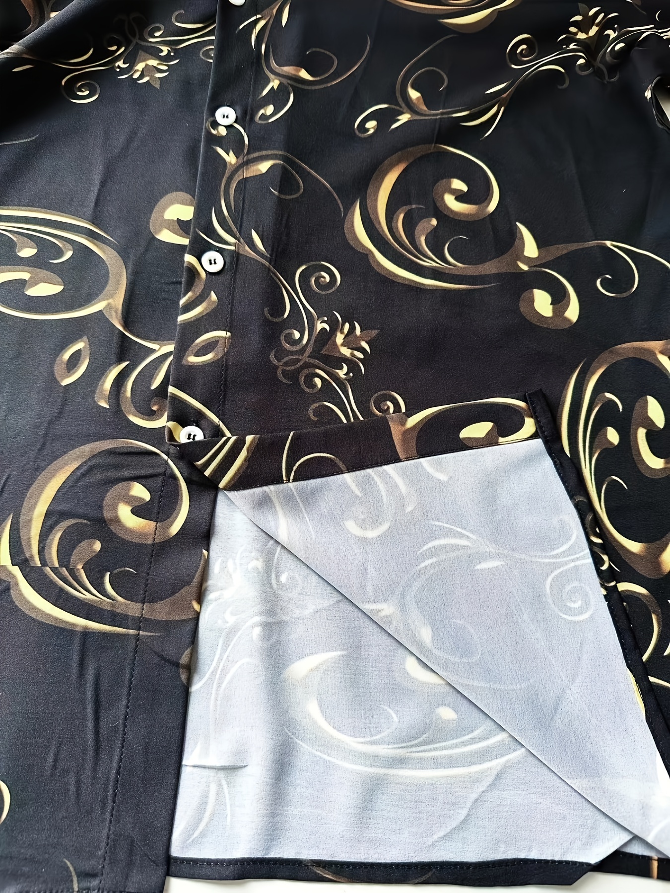 camisa casual hombre estampado paisley dorado manga corta - Temu Chile, image size:800x1067