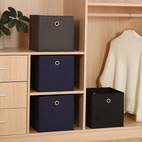 pack de 6 boîtes de rangement en tissu noir avec couvercles - organisateurs empilables , et lorganisation du placard - & de place, organisateurs de placard et conteneurs, au contenu , paniers et pour organisation à domicile