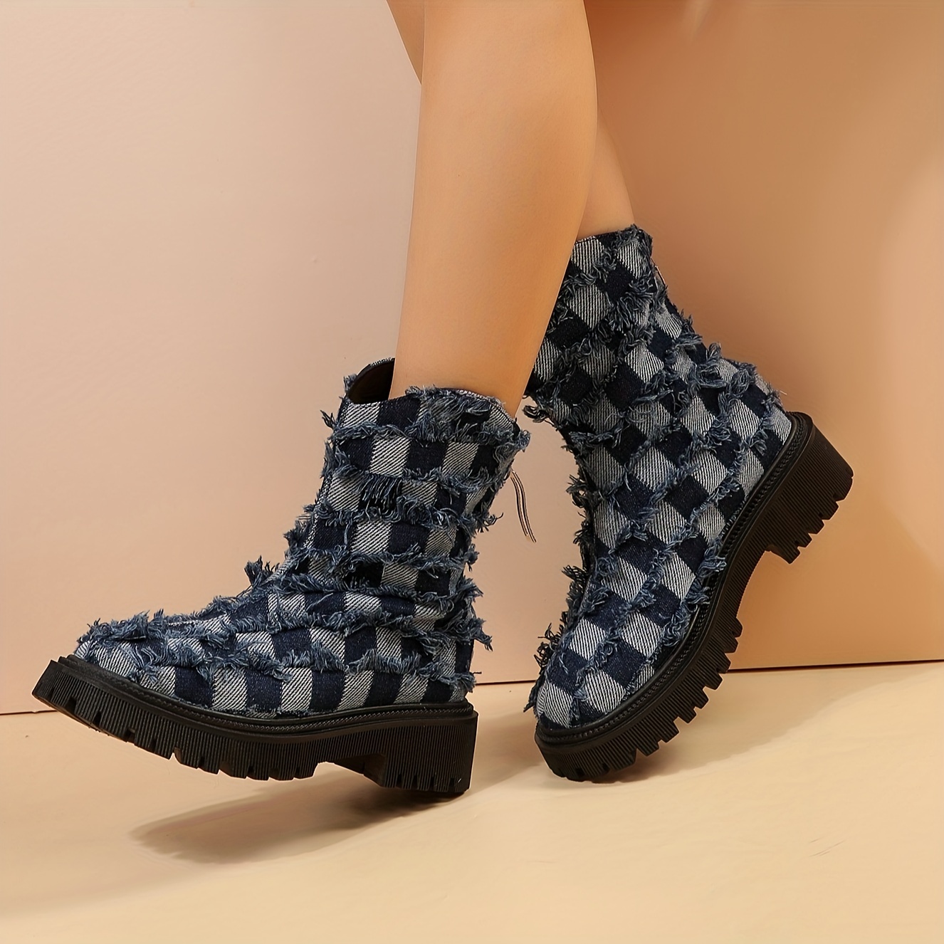 Womens navy blue mid calf outlet boots