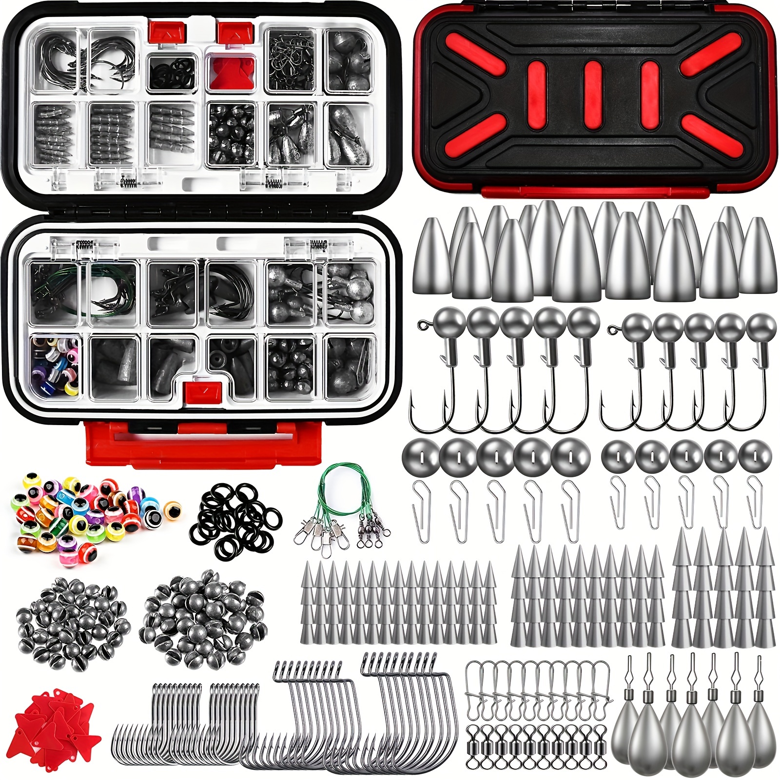 

208pcs/268pcs Complete Fishing Tackle Set With Hooks, Weights, Spinner Blade, And Lures - Perfect For Bass, Bluegill, And Crappie - Includes Convenient Storage Box