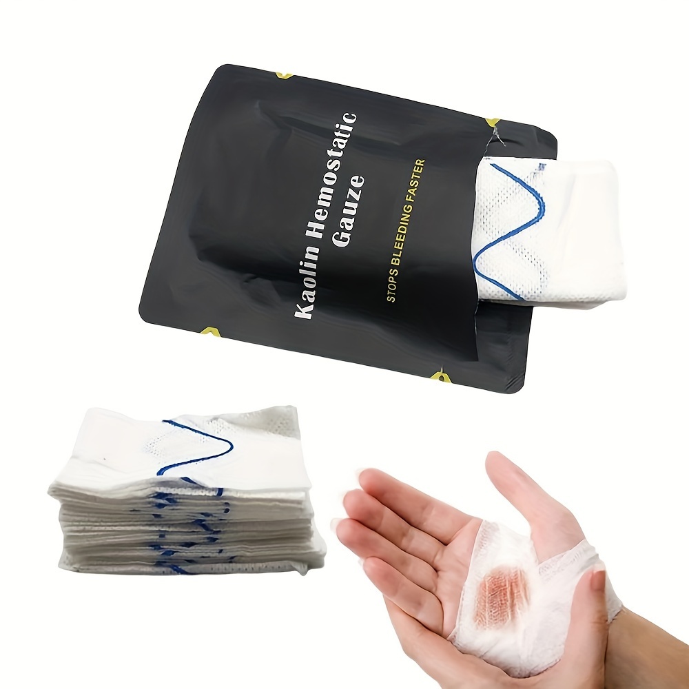 3in/7.5cm Medical Wound Dressing Hemostatic Gauze, Combat Emergency Trauma  Z-Fold Soluble For IFAK Tactical Military First Aid Kit